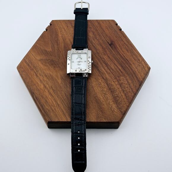 Adrienne Club A Women's Watch Silver Square Crystal Encrusted Bezel Contemporary - Picture 4 of 6